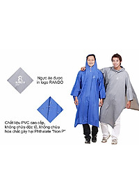 Áo mưa Poncho cổ rùa trơn Rando cao cấp (giao màu ngẫu nhiên)