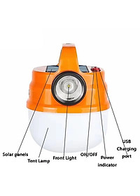 Bóng Đèn Tích Điện V70 50W Siêu Sáng Tích Hợp Đèn Pin Có Sạc Năng Lượng Mặt Trời, Đèn led đa năng đi vườn, cắm trại, picnic, đèn dự phòng khi cúp điện, đèn pin sạc USB