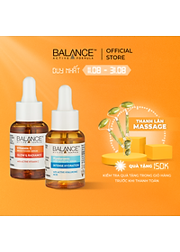 Combo trắng da căng mượt serum Vitamin C + serum Hyaluronic Balance Active Formula 30ml/ chai