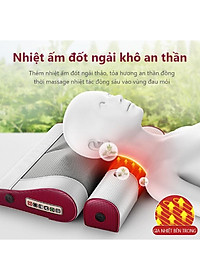 Gối massage cổ vai gáy thắt lưng kết hợp xoa bóp chườm nóng giúp giảm đau hiệu quả