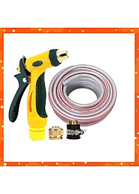 Bộ dây vòi xịt nước rửa xe, tưới cây tăng áp 3 lần,loại 15M (nối đồng nhựa đen) 206317