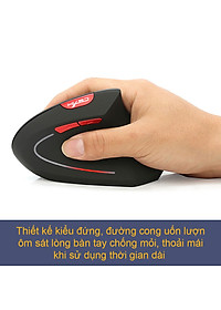 Chuột không dây kiểu đứng sạc pin HXSJ T22 wireless USB 2.4GHz chống mỏi tay chuyên dùng cho pc laptop macbook ipad tivi - Hàng chính hãng