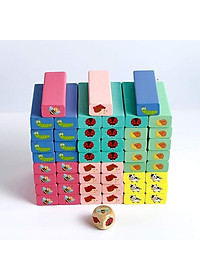 Đồ Chơi Rút Gỗ, SIZE TO, Đồ Chơi Gỗ Với 3 Mẫu Động Vật, Số Và Màu 51Pcs, Đồ Chơi Trẻ Em Thông Minh