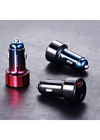 Tẩu củ sạc nhanh đa năng dành cho xe hơi / ô tô 2 cổng USB hiệu Baseus Dual-USB (45W - 6A, Công nghệ sạc nhanh Quick Charge 3.0 / Quick Chagre 4.0, 2 cổng USB Car Charger) - hàng chính hãng