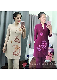 Đồ Lam Đi Chùa # CTân Bà Lai Hoa In # Vải Thun # Quần Áo Nữ # Đồ Bộ Nữ