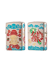 Vỏ Hột Quẹt Bật Lửa Xăng Đá Zorro Z2-111 Hình Mèo Thần Tài May Mắn Tài Lộc Phiên Bản Mới