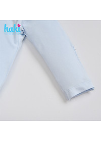 Bộ body sơ sinh liền tất, tay lật vải tre (Bamboo) cao cấp BB034, sleepsuit cho bé, set body dài tay cho bé sơ sinh chính hãng HAKI