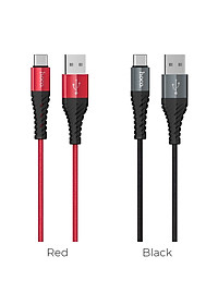 Cáp sạc nhanh chuẩn Type C Hoco, sạc nhanh 2.4A Max, cáp bọc dù dành cho Samsung Galaxy Note 9, Note10, S9, S10, S10+, X38 - Hàng chính hãng