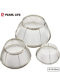 Set 03 chiếc rổ inox không gỉ Lara Shine (Ф15/Ф19/Ф25cm) - Hàng nội địa Nhật Bản