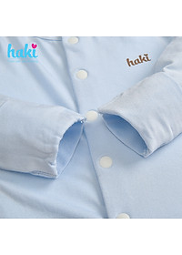 Bộ body sơ sinh liền tất, tay lật vải tre (Bamboo) cao cấp BB034, sleepsuit cho bé, set body dài tay cho bé sơ sinh chính hãng HAKI