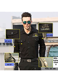 Áo Sơ Mi Dài Tay Lính Mỹ U458 US ARMY, Chất Liệu Vải Kaki Cao Cấp Thiết Kế Túi Hộp Phong Cách Loại Xịn- HÀNG CHÍNH HÃNG