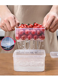 Set hộp thực phẩm 2 lớp bảo quản tủ lạnh, dùng được trong lò vi sóng Nakaya 1.1L - Hàng nội địa Nhật Bản (#Made in Japan)