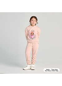 Bộ thu đông bé gái Bigfox Miss Meow size đại, bộ nỉ bé gái chất liệu nỉ bông in thỏ xinh xắn size trẻ em 3,4,5…11 tuổi