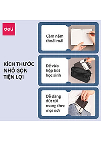 Sổ Tay Bìa Da Kẻ Ngang Mini A6 Chống Nước, Cao Cấp Deli - 192 Trang 80gsm - Ghi Chép, Takenote, Làm Quà Tặng Nhật Kí