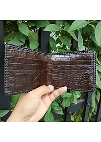 Ví Da Cá Sấu Vây Đuôi 2 mặt Rất Đẹp! ĐAN VIỀN THỦ CÔNG VÔ CÙNG CHẮC CHẮN