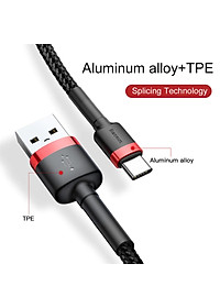 Cáp sạc nhanh 3A Baseus Cafule kết nối Type-C truyền dữ liệu cho Android dài 100CM -  Hàng chính hãng