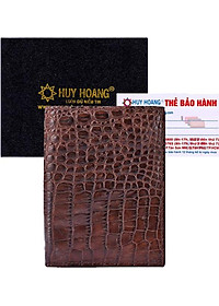 Ví Nam Da Cá Sấu Kiểu Đứng Huy Hoàng HT2248 (12.5 x 10 cm) - Nâu Đất