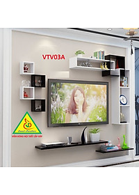 Bộ Kệ Ti Vi Treo Tường Trang Trí - Nội Thất Lắp Ráp