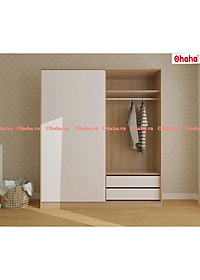 [Kèm Ảnh Thực Tế - Miễn phí vận chuyển & Lắp đặt] TỦ QUẦN ÁO GỖ CÔNG NGHIỆP 2 CÁNH LÙA KIỂU VINTAGE OHAHA - VI001