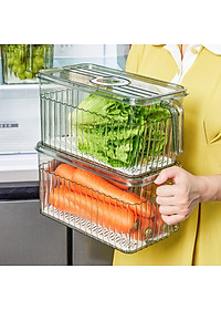 Hộp Đựng Thực Phẩm Tủ Lạnh Loại To 5L Có Quai Xách Và Giá Lỗ Tách Nước Tiện Lợi Phân Phối Chính Hãng 