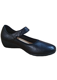 Giày Búp Bê Đế Xuồng Trơn Chính Hãng TRƯỜNG HẢI DX125 Da Bò Thật Màu Đen Đế Cao su Mềm Dẻo 4Cm HÌNH ẢNH THẬT