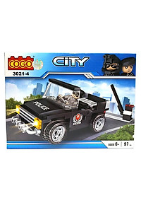 COGO - CITY - 3021 COMBO 8 HỘP Mô Hình Lắp Ráp Xe Cảnh Sát