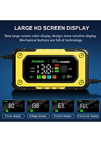 ạc bình ắc quy Foxsur 7A 12V(4Ah - 140Ah)sạc cho cả pin LiFePO4 tự ngắt khử sunfat chống ngược cực chống chập