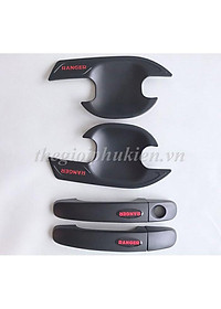 Bộ ốp tay nắm, hõm cửa xe Ford Ranger - nhựa ABS đen