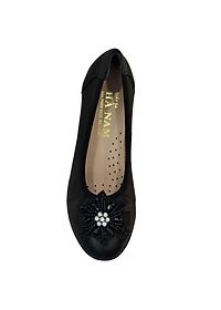 Giày Nữ Búp Bê Đế Xuồng HÀ NAM Da Bò Thật Cao Cấp 4cm GBBN2036