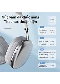 Tai nghe chụp tai Bluetooth không dây Bass siêu mạnh có micro có khe cắm thẻ TF khử tiếng ồn - Hàng chính hãng