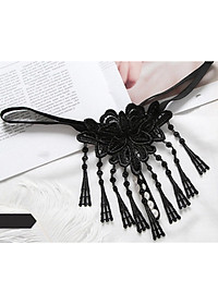 Quần lót nữ kết hoa đính kèm hạt lọt khe gợi cảm - Màu đen