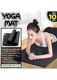 BG Thảm tập Yoga,GYM chuyên dụng dày 10mm  cao su NBR nguyên khối, độ đài hồi tốt, chống lún, Chống trơn trượt, độ bám cao, ngăn ngừa hôi và ẩm mốc (hàng nhập khẩu)