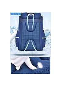 Balo chống gù cho bé đi học tiểu học form hộp đứng nhiều ngăn vải Oxford cao cấp BF18-138L