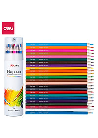 Bút chì màu nước cao cấp dạng cốc Deli - 12 / 24 / 36 / 48 màu - Kèm cọ và gọt theo ống màu - Phù hợp cho cả chuyên nghiệp và nghiệp dư - 68129/ 68130/ 68131/ 68132