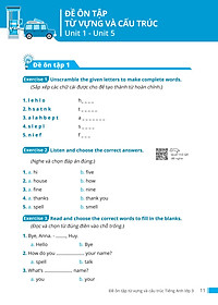 Đề Ôn Tập Từ Vựng Và Cấu Trúc Tiếng Anh Lớp 3