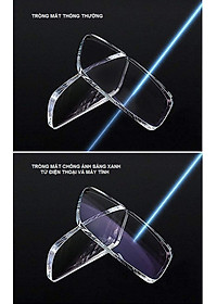 Kính Chống Ánh Sáng Xanh, Chống Xước, Chống Tia UV400, Chống Lóa, Chống Mỏi Mắt Khi Dùng Điện Thoại, Máy Tính Làm Việc Không Độ Mắt Vuông Gọng Vàng Đen - BLUE LIGHT SHOP
