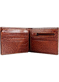 Bộ Ví & Thắt Lưng Nam Vân Cá Sấu Huy Hoàng HT2112-HT4115 (23 x 11,5 cm) - Nâu
