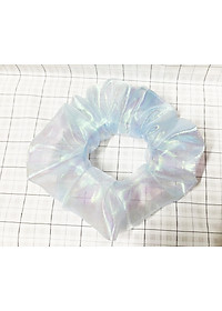 Dây cột tóc scrunchies mẫu mới màu xanh ngọc ánh kim - cột tóc màu hot