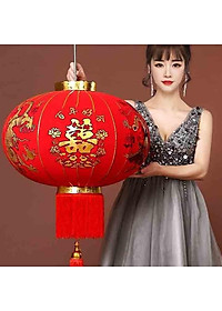  Đèn Lồng Vải Nhung Treo Tết Lễ Hội Size 60cm 80cm 100cm