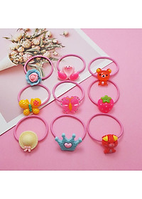 Dây thun cột tóc cho bé - combo 10 cái, 1 mẫu 2 cái dễ cho bé cột hai bên tóc ( mẫu ngẫu nhiên )