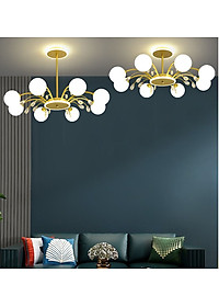 Đèn chùm DESPE loại 8 bóng kiểu dáng hiện đại, sang trọng trang trí nhà cửa độc đáo - kèm bóng LED chuyên dụng.