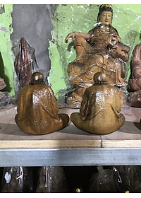 Tượng đạt ma sư tổ bằng gỗ bách xanh kt 15×14×8