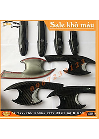 Bộ ốp tay và hõm cửa dành cho Honda City 2021 vân cacbon chống xước siêu đẹp và bền bỉ với thời gian