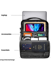TÚI ĐEO CHÉO TOMTOC H14 (USA) URBAN CODURA SHOULDER BAGS FOR MACBOOK, LAPTOP, TABLET... 15.4″ BLACK - HÀNG CHÍNH HÃNG