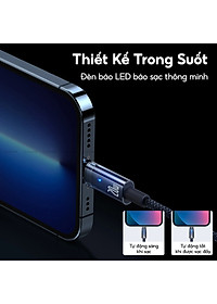 Cáp Tự Ngắt BASEUS Explorer Series Typc-C to iP Sạc Nhanh 20W, Đầu Cáp Trong Suốt Đèn LED báo Sạc Dây Bện Nylon - Hàng Chính Hãng