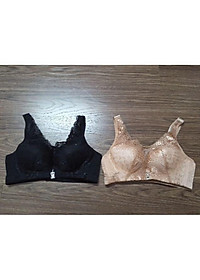 Áo lót big size 198 ren lưới bản to 4 móc cài không gọng đệm mỏng cho người ngực to