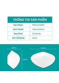 Khẩu Trang Niva N95 Hộp 25 Chiếc Ngăn Giọt Bắn, Lọc Vi Khuẩn, Không Gây Kích Ứng Da, Hàng Chính Hãng Cao Cấp