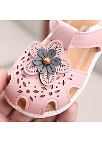 Dép - Sandal tập đi cho bé gái 6 - 18 tháng gắn hoa xinh xắn SG17