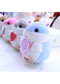 Móc khóa gấu bông Hamster V.2 - Mẫu 4 (Xanh dương)