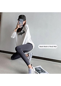 Quần Legging Nữ Dài Cạp Cao Đẹp Cao Cấp PINKAHA Nâng Mông Vải Thun Cotton Siêu Co Giãn 4 Chiều Ôm Sát
